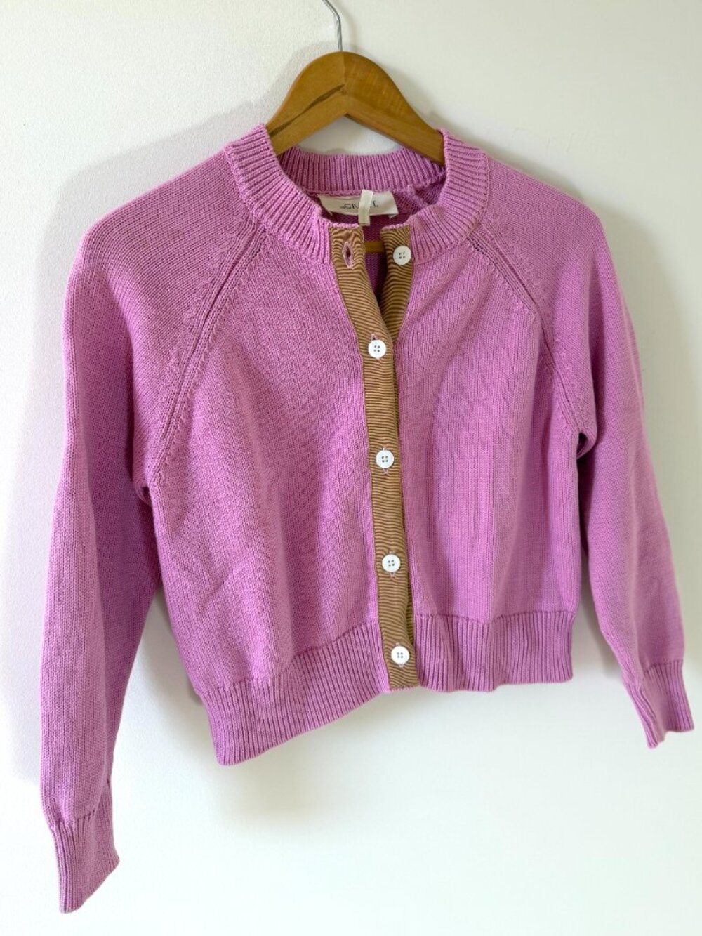 The Great The Tiny Cardigan pink tan Lilac Blossom button up